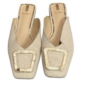 Sam Edelman‎ Cream Mules with Square Buckle NWOB Size 10.5